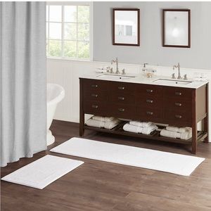 Madison Park Signature 24” x 72” splendor Bath Rug in white